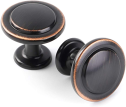 KOOFIZO Stepped round Cabinet Knob - Oil Rubbed Bronze Pull Handle (Dia.... - £23.78 GBP