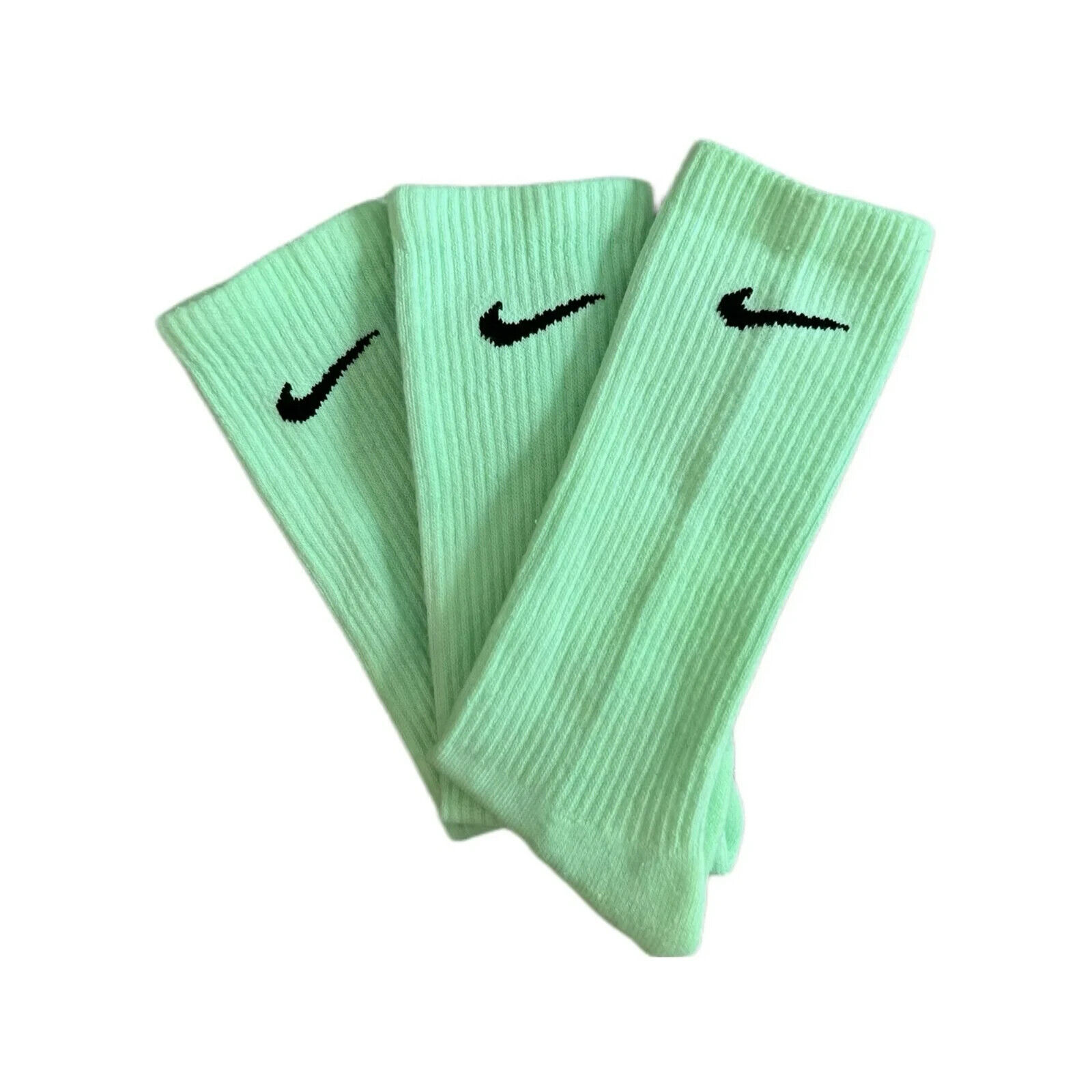 2 PAIR NIKE EVERYDAY PLUS Performance Crew DRI-FIT Socks LIME GREEN WOME... - $23.21