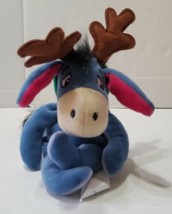 Disney Store Exclusive Christmas Eeyore Reindeer Plush 10&#39;&#39; Pooh Beanie ... - $16.70