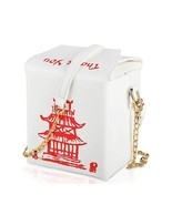 Boutique De FGG Chinese Takeout B Purse Tower Print Ladies Handbag Novelty Girl  - $49.17