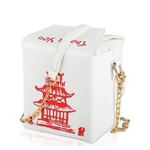 Boutique De FGG Chinese Takeout B Purse Tower Print Ladies Handbag Novel... - $49.17
