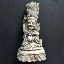 Rare Tibetan Buddhist Mahankal Bhairab Carved on Deer Horn 3&quot; - Nepal - £179.62 GBP