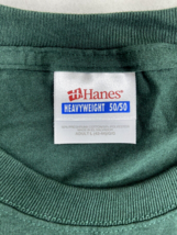 Hanes Heavyweight 50/50 Blank T Shirt NOS Dark Green Size Large Vintage - £14.65 GBP