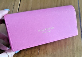 ISAAC MIZRAHI Pink Snap Close Semi-Hard Glasses Pouch Small Clutch or Co... - $18.99