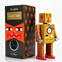 Lilliput Robot 5&quot; Saint John Wind Up Tin Toy Collectible Retro Outer Space St. - £21.54 GBP
