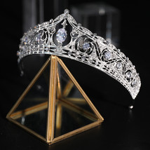 New Fashion Zircon Bridal Headpiece Hair Crown Silver Color Wedding Prom Tiara W - $28.69