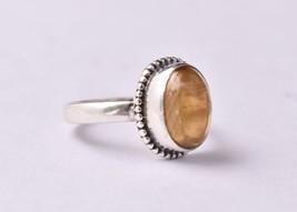 925 Sterling Silver Citrine Gemstone Rose Gold/Gold Plated Wedding Ring GRS-1140 - £22.32 GBP+