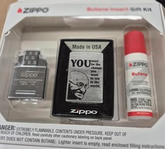 Rare Gandhi Change The World Zippo Lighter Gift Kit - $37.95