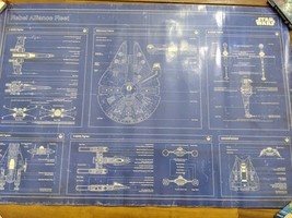 Star Wars Rebel Alliance Fleet Blue Schematic Poster 36&quot; X 24&quot; - €17,29 EUR