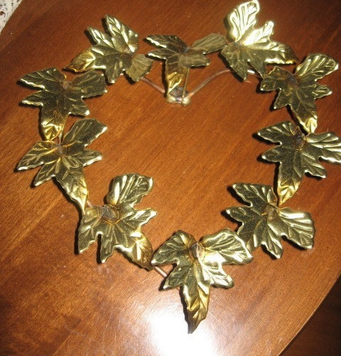 Brass Ivy Heart Shaped Wreath-9 in. - $6.00