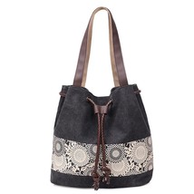 New ethnic style canvas one-shoulder woman bag with a retro print bag - £31.60 GBP