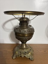 GLO-MAR Artworks Ornate Brass Center Draft  Oil Lamp Converted To Electric READ - $63.69