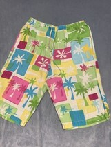 Hot Cotton Marc Ware Shorts Women SP Palm Trees Linen Beach Print Pull O... - £13.66 GBP