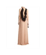Alexis Kaza Blush Crystal Encrusted Feather Open Back Silk Gown XS NWT $... - £927.79 GBP