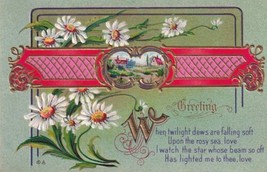 Daisy Flower When Twilight Dews Are Falling 1912 Hartville Ohio OH Postc... - £2.39 GBP