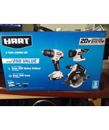 HART 20V 3-Tool Combo Kit 1/2&quot; Drill  Driver /  6-1/2&quot; Circular Saw  /LE... - €91,48 EUR