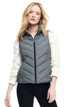 Lands End Women&#39;s Down Vest Black Herringbone New - £39.95 GBP