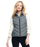 Lands End Women&#39;s Down Vest Black Herringbone New - $953.53 MXN