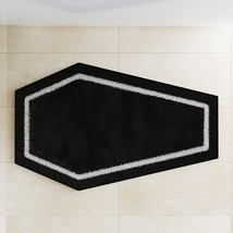Coffin Bath Mat Halloween Rug - Black Gothic Home Decor For Bathroom Bedroom Kit - £34.65 GBP