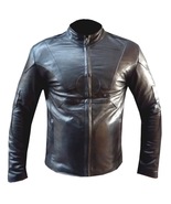 Tony Stark Movie Leather Jacket Real Cowhide Black Biker Style Leather I... - £166.41 GBP