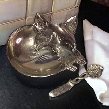 Pier One Fox Cast Aluminum Dip Bowl Set with Spreader Kitschy Home Decor - £16.81 GBP