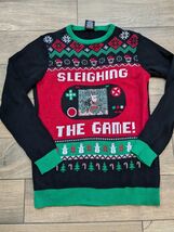 Sleighing The Game Ugly Christmas Sweater Gamer XL Black Crew Neck Long ... - $10.00