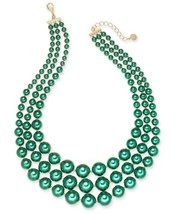 allbrand365 designer Womens Imitation Pearl Three Row Collar Necklace, N... - £17.93 GBP