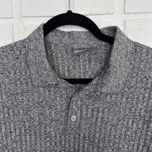 Asos Design Ribbed Textured Polo Shirt Mens XL Gray Soft Stretch  - £15.43 GBP