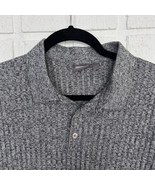 Asos Design Ribbed Textured Polo Shirt Mens XL Gray Soft Stretch  - £15.52 GBP