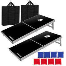 4&#39; X 2&#39; Portable Aluminum Bean Bag Toss Cornhole Board Game Set With Tra... - £103.82 GBP