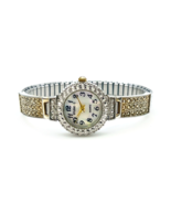 Vintage Studio C Two Tone MOP Ladies Stretch Band Quartz Dress Watch New... - $29.70
