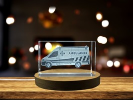 LED Base included | 3D Engraved Crystal Ambulance Model - Lifesaving Tribute - $39.99 - $399.99