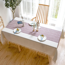 Iwinna Rustic Tablecloth, Cotton Linen Waterproof Burlap Table Cloths for Kitche - £42.98 GBP