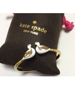KATE SPADE 12K Gold Plated On Pointe Swan Open Hinge Bangle Bracelet KS ... - £41.66 GBP