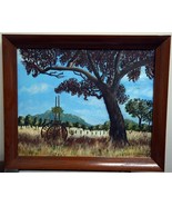 F VOLTZ c1975 Oil on Board Gum Tree &amp; Cart Grampians Victoria Australia 20&quot; - $118.75