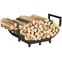 Elegant Arched Steel Firewood Rack – Adjustable &amp; Easy to Assemble, 300 lbs - $67.27
