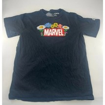 Marvel Tshirt Womens Medium Black Flower Short Sleeve Cotton Pullover - $63.65 MXN