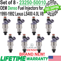 NEW OEM Denso x8 Fuel Injectors For 1990-1992 Lexus LS400 4.0L V8 #23250-50010 - $470.24