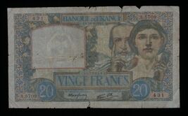 1941 France 20 Francs Note // Science et Travail // Banque de France (P#... - $68.88