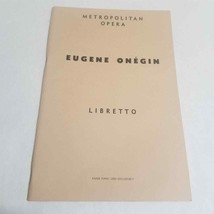 Eugene Onegin Metropolitan Opera Libretto 1957 Tschiakowsky Schirmer - £8.63 GBP