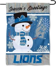 Detroit Lions Holiday Winter Snow Garden Flag Double Sided - $17.77+