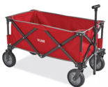 Uline Utility Wagon Quad Folding Rolling Lightweight Red Rubber Wheels S... - £56.05 GBP