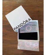 new Pandora EMPTY Box ONLY Charm Bracelet Necklace White Black Velvet Sq... - £11.47 GBP