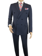 Men Suit BERLUSCONI Turkey 100% Italian Wool 180&#39;s Double Breasted #Ber3... - £195.46 GBP