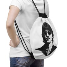 Ringo Starr Beatles Drummer Black and White Portrait Drawstring Bag - £35.12 GBP
