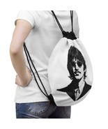 Ringo Starr Beatles Drummer Black and White Portrait Drawstring Bag - $44.29