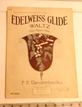 Edelweiss Glide Waltz   Flor Alpino-Vals-  vintage sheet music 1243 c1922 - $7.91