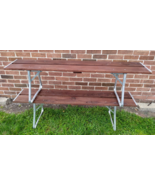 1960s Redwood Aluminum Folding Picnic Table Benches Pair Mid Century Por... - $7,539.45 MXN