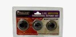 Pittsburgh 3-Piece ThumbWheel Ratchet Set #94011 No Slip Knurled Grip Sealed New - $14.01