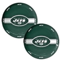 2pk New York Jets Dinner Plate 11&quot; Ceramic Sculpted NFL Official Merch - $33.85